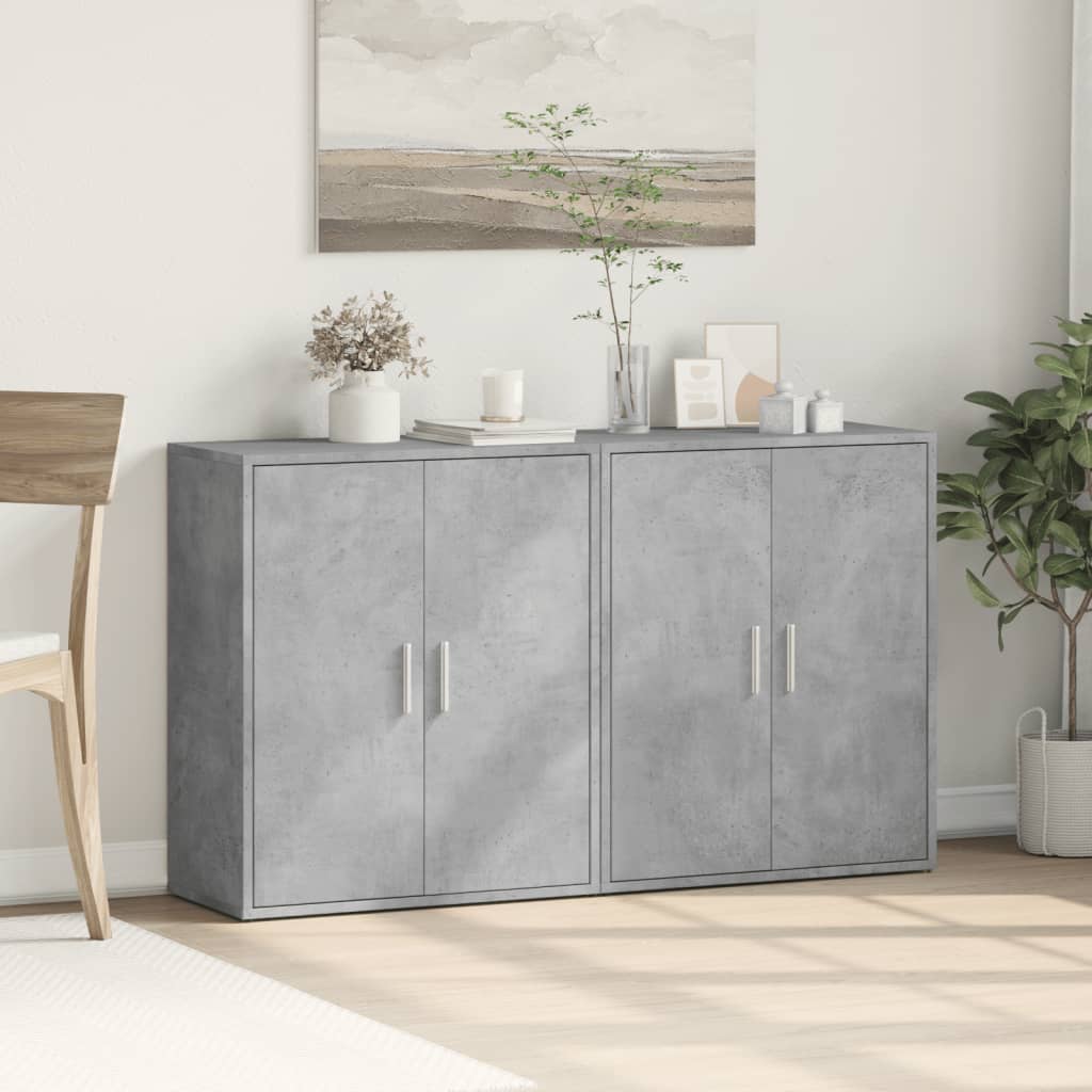 Sideboards 2 pcs Concrete Grey 60x31x70 cm Engineered Wood
